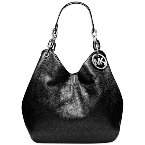 michael kors fulton large shoulder tote black and silver|MICHAEL Michael Kors Fulton Large Shoulder Tote .